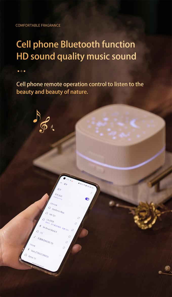 Bluetooth-Musik für den Haushalt Großer Wassertank Aroma-Maschine Desktop Moderner Stil Aromatherapie-Maschine mit verblichenem Atmosphärenlicht 3