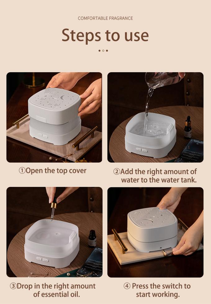 Bluetooth-Musik für den Haushalt Großer Wassertank Aroma-Maschine Desktop Moderner Stil Aromatherapie-Maschine mit verblichenem Atmosphärenlicht 10