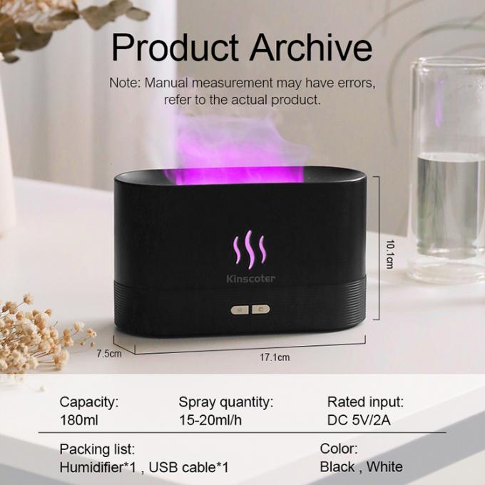 Neueste Hot Sell Luftbefeuchter 180Ml Farbiger Aroma RGB Led Diffuser 3d Flammenbefeuchter Ultraschallöl Flammen Aroma Diffuser 6