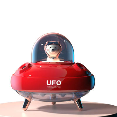 400ML Cute Design UFO Luftbefeuchter Doppelspray-Feuchtigkeitslösung Ruhiger Wiederaufladbarer USB-Feuchtigkeitslöscher mit bunten Nachtlichtern