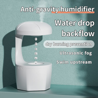 HOMEFISH Anti-Gravitations-Kühlnebelbefeuchter Kleines Zimmer Rückflussbefeuchter Maschine Weiß 800ml Kapazität